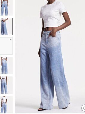 Innovare Denim Chobin Rhinestone Hayley Jeans In Blue Size Medium